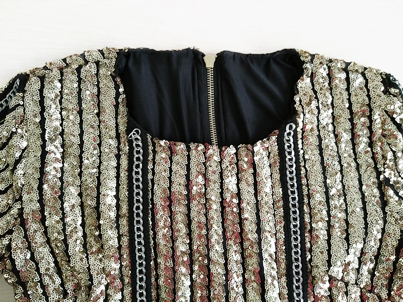 Новинка 2017 пикантные женские Мини упругой полный рукав все блестками сверкающих