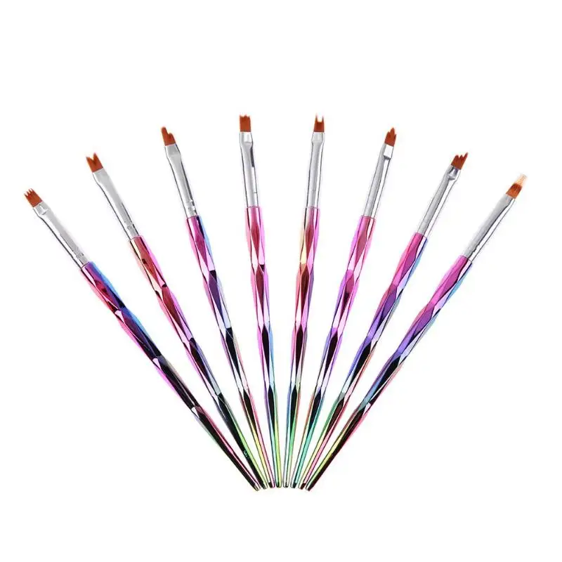 8 шт./компл. Профессиональные кисти для дизайна ногтей DIY французская ручка