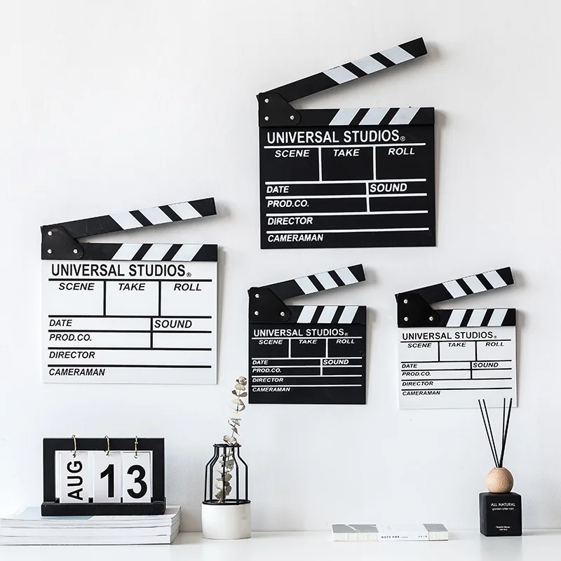Nordic decorative ornaments black and white Clapboard film clapper director playing board photo studio shooting props bedroom | Дом и сад