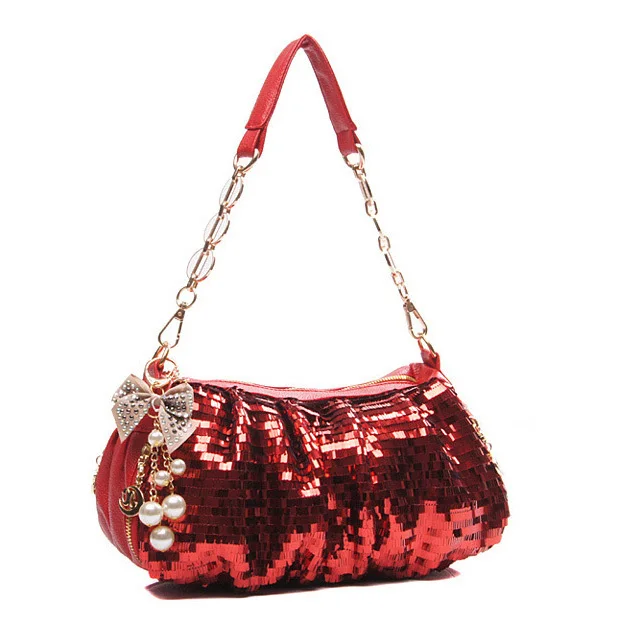 2014 Fashion Lady Banquet Bag Bowknot Chain Paillette Casual Hand Office Party | Багаж и сумки