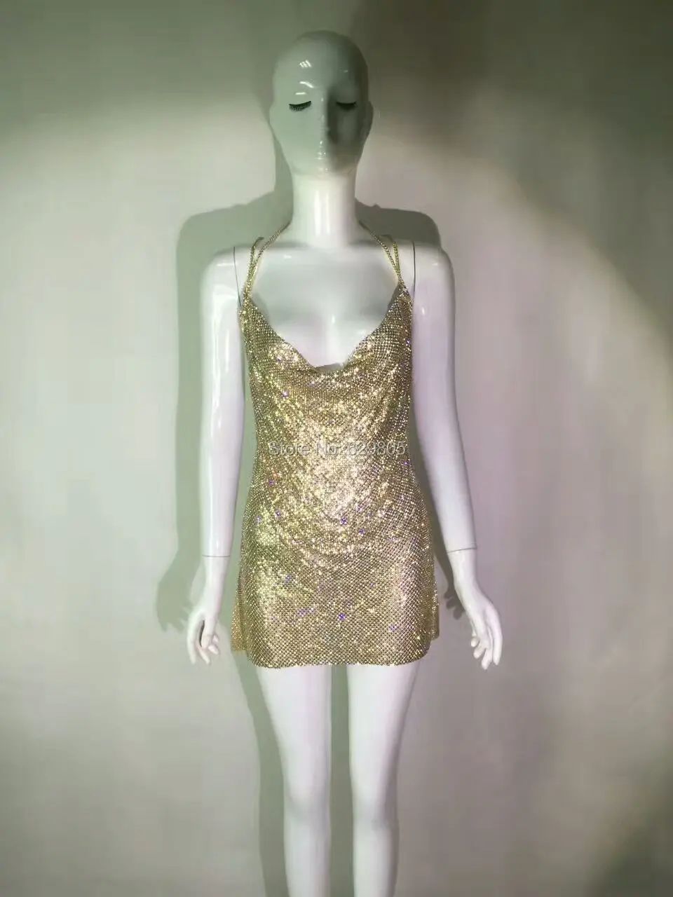 Модное женское платье стразы с кристаллами сексуальные блестящие платья для