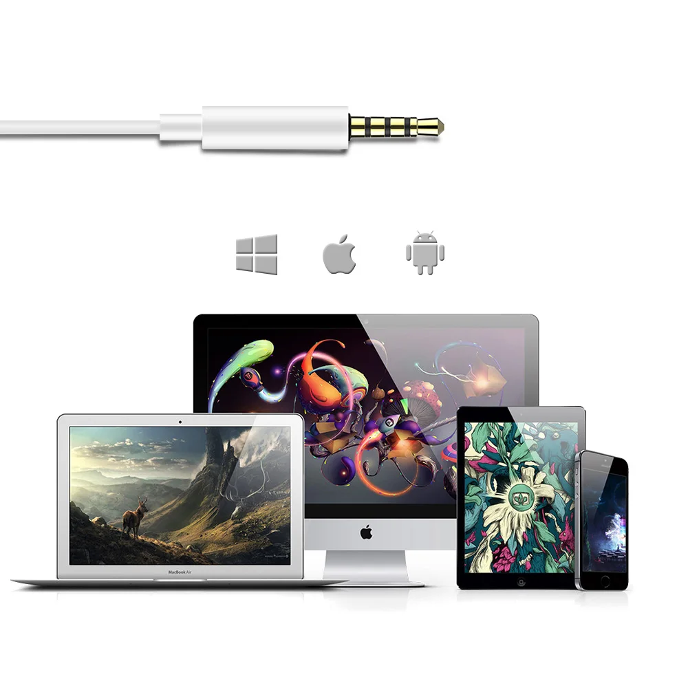 Наушники с микрофоном для телефона Android проводные наушники стерео компьютера