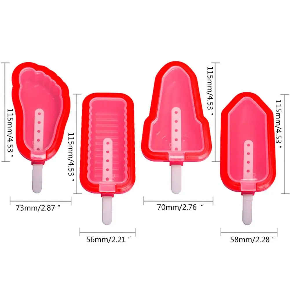 4 шт. силиконовая форма для мороженого Нетоксичная инновационная милая домашняя