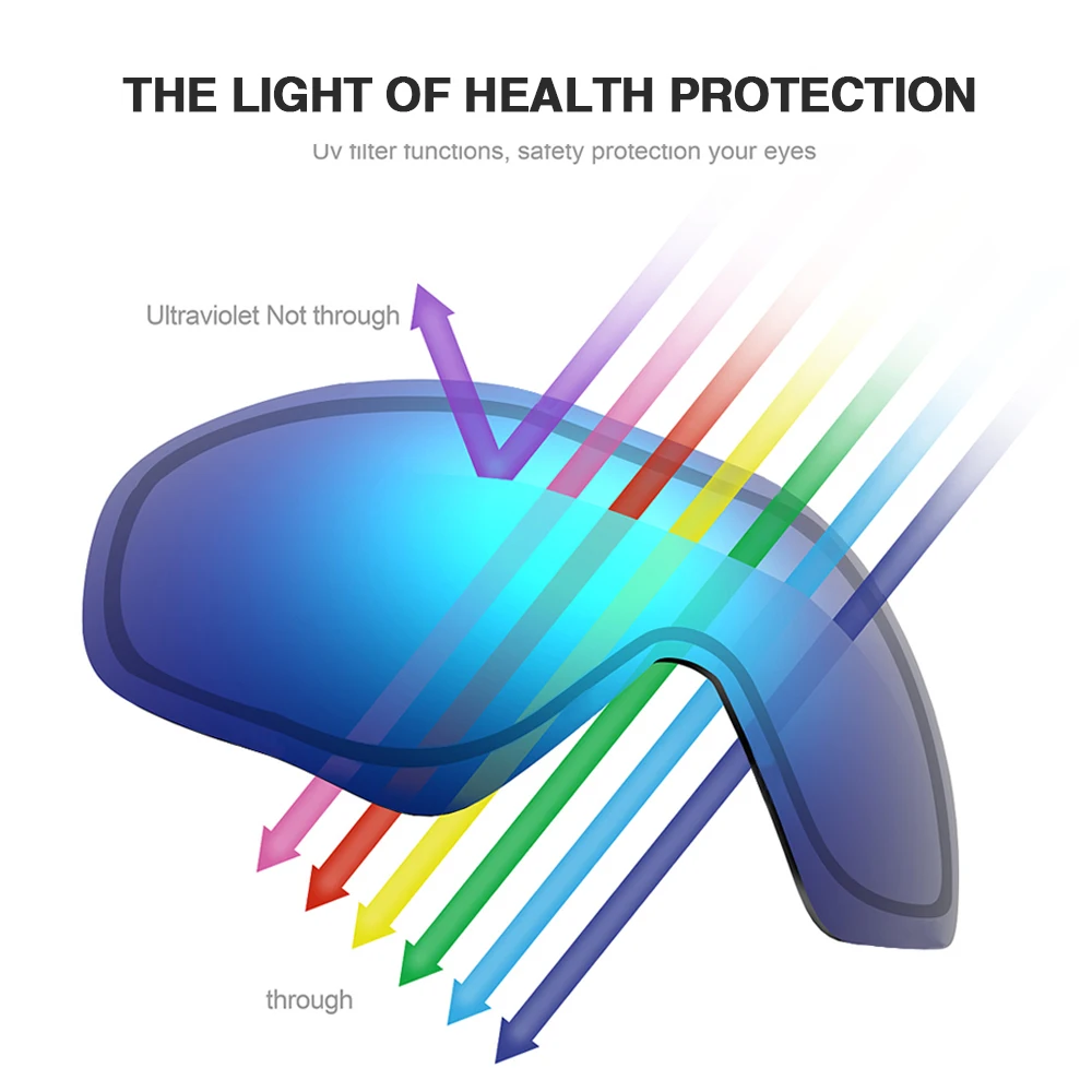 Лыжные очки UV400 сферические двухслойные анти-запотевающие с большими линзами для