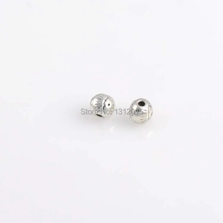 Оптовые Бусины! Лидер продаж Круглые античные серебряные бусины-вставки из