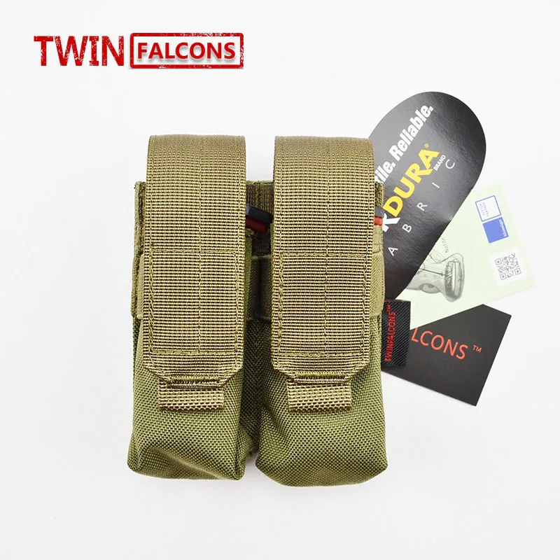 Cordura 1000D Тактический Molle Чехол Двойной Пистолет маг журнал закрыть кобура Открытый страйкбол боевой военный 9 мм TW-M006