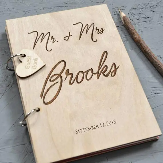 Деревянные книги для гостей на свадьбу Mr and Mrs, деревянные, на выбор, свадебные гостевые книги, два кольца, подгонянные свадебные альбомы, книжные принадлежности