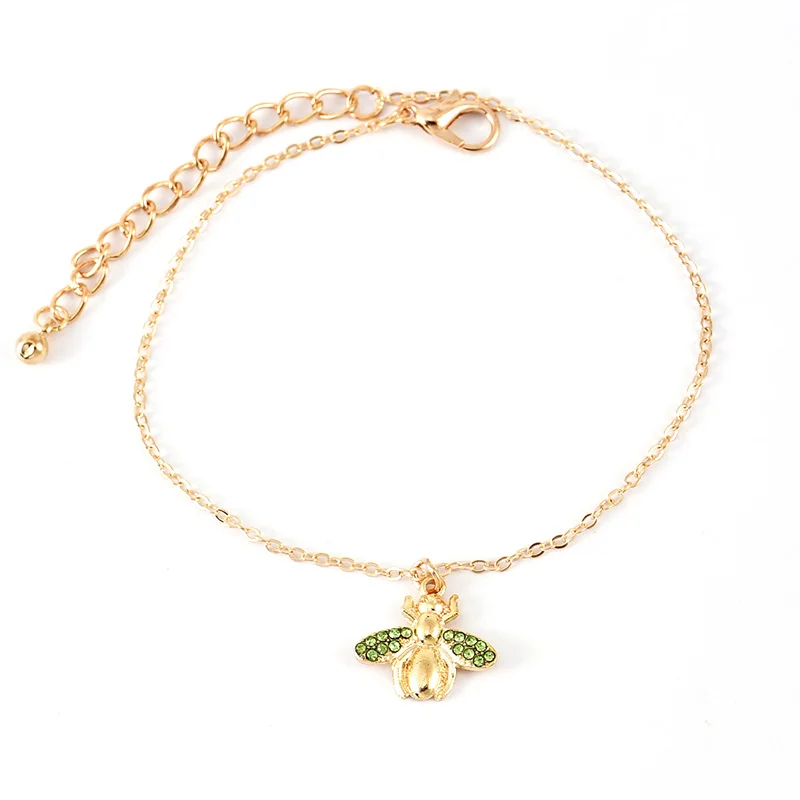 4 шт./компл. модная цепочка в виде пчелиной ракушки кристалл драгоценный камень