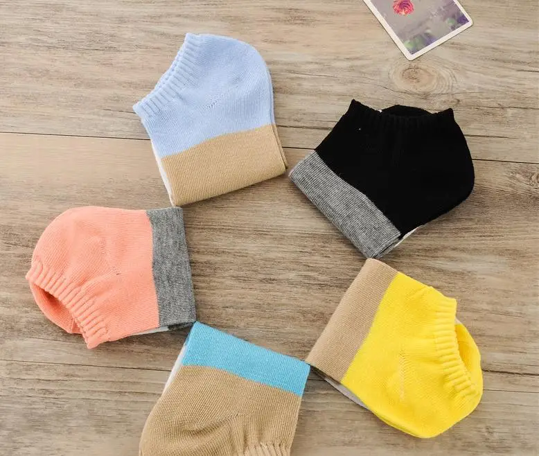 3 пара/лот женские хлопковые носки 5 ярких цветов повседневные милые лоскутные