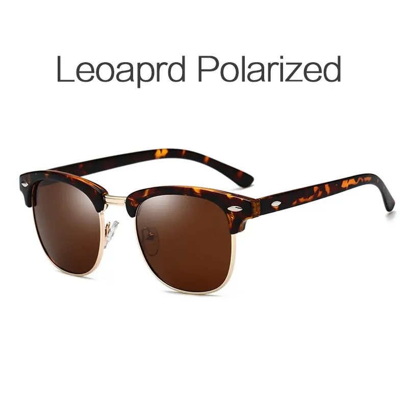 Polarized Leopard HUHAITANG роскошные классические квадратные солнцезащитные очки для мужчин поляризационные солнцезащитные очки Женская винтажная, брендовая, дизайнерская, с заклепками мужские солнцезащитные очки для женщин - Цвет линз: Polarized Leopard