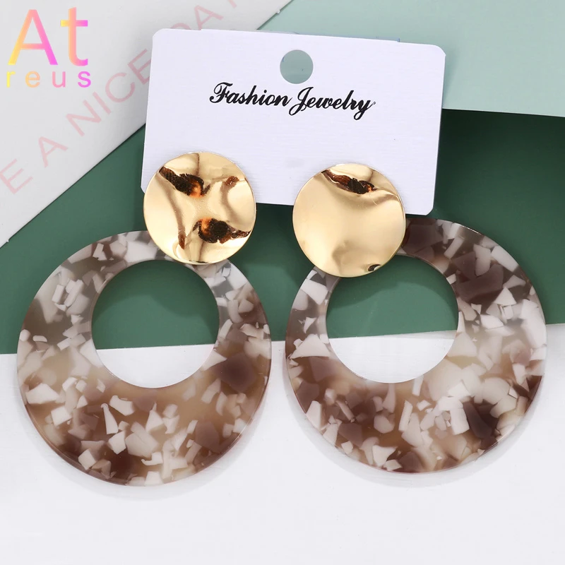 Женские серьги из ацетата Bump круглые с кристаллами уксусной кислоты коричневого