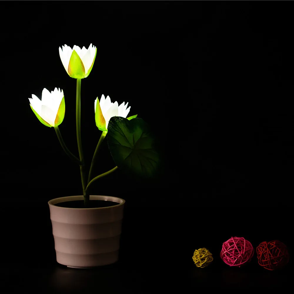 Солнечная энергия LED Свадебное предложение романтические Лотос Искусственные