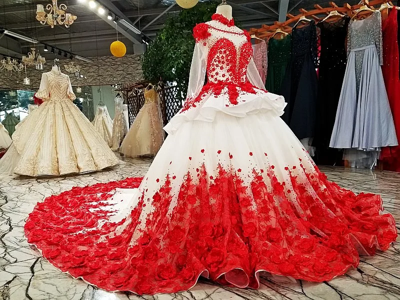 LS15474 популярное альтернативное белое и красное вечернее платье 2020