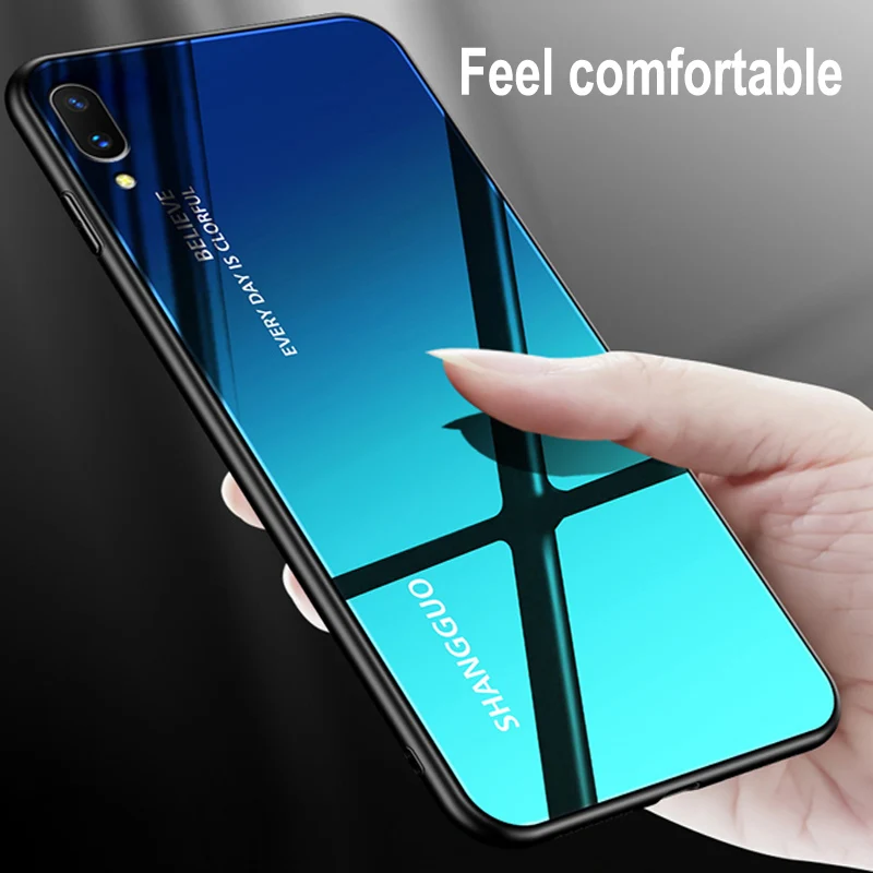 Чехол для Vivo Y97 Роскошный чехол из твердого закаленного стекла модный защитный с