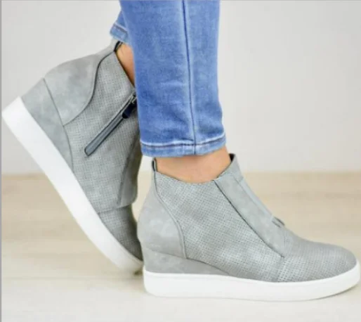 Женская обувь на молнии XEK увеличивающая рост высоком каблуке zapatos mujer ZLL366|Женские