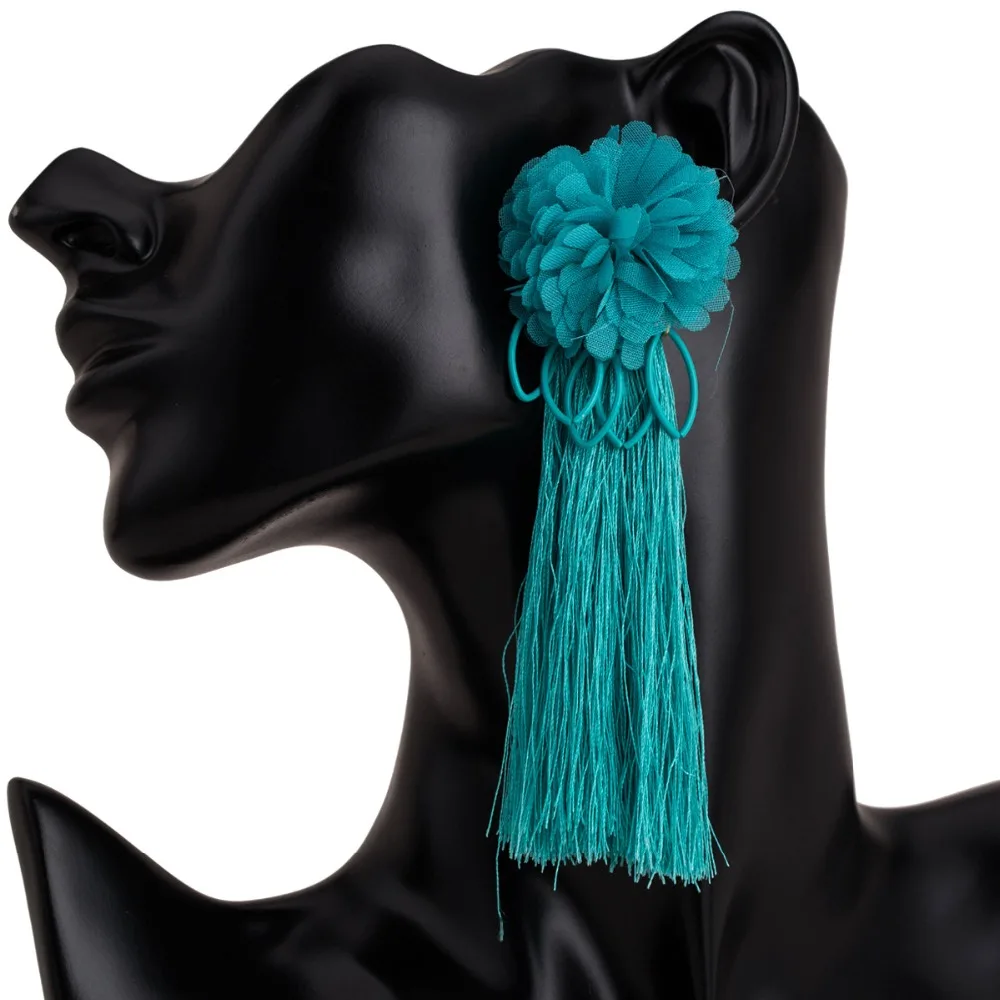 2018 большие длинные желтые красные серьги с кисточками для женщин эффектные