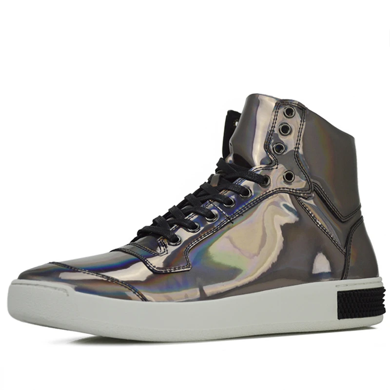2017 известный бренд мужская Серебряная обувь голографический стиль хип-хоп