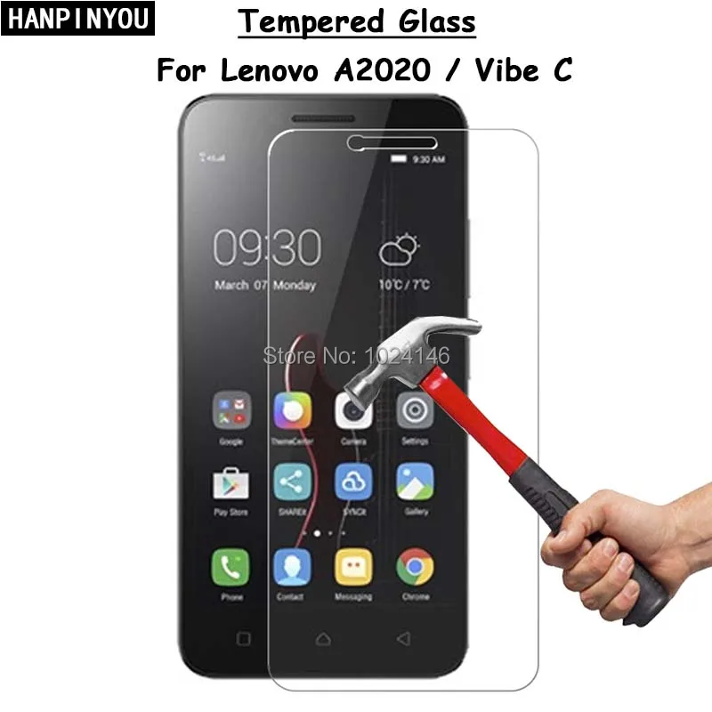 

For Lenovo Vibe C A2020 5.0" Clear Tempered Glass Screen Protector Ultra Thin Explosion-proof Protective Film Toughened Guard