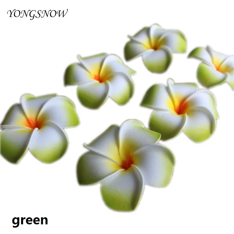 green 50 шт./лот 5~ 7 см Плюмерия ПЭ Пена Frangipani искусственные цветы для дома и сада декоративные принадлежности Свадебные вечерние украшения - Цвет: green