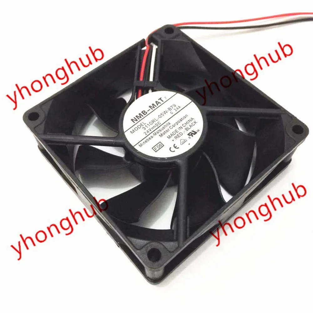 NMB MAT 3110RL 05W B79 DC 24V 0.24A 3 жильный 80x80x25 мм Сервер вентилятор охлаждения|square fan|server fandc 24v