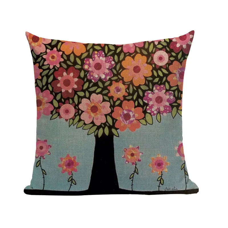 10222 Наволочка на подушку, винтажный цветочный Чехол на подушку, Фреска, желтое красное дерево, зимний сладкий цветок вишни, декоративная наволочка на подушку - Цвет: 10222