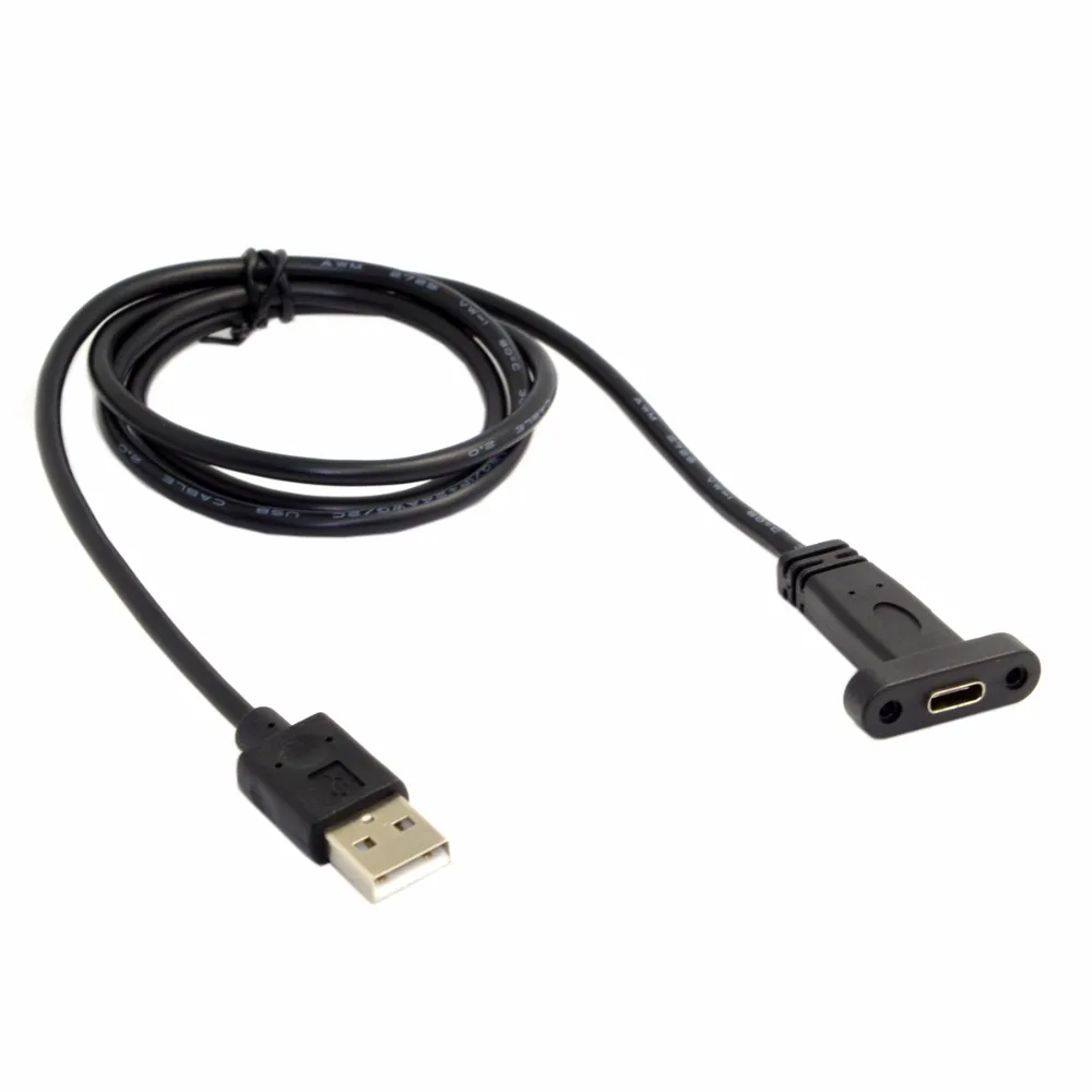 USB 2.0 A Male to 3.1 type-c Female cable 3ft 90cm with screws panel mount Hole distance 20mm 480Mbps | Компьютеры и офис
