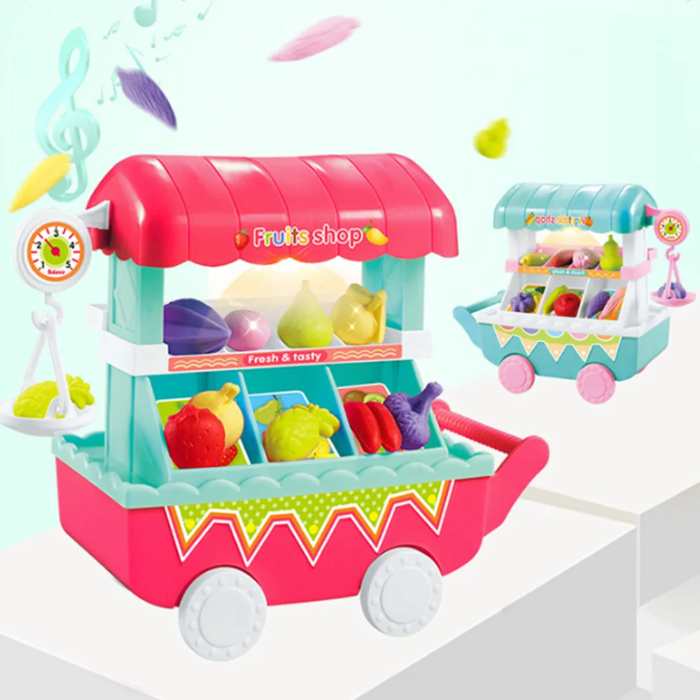 Симуляция маленьких тележек для девочек мини овощи фрукты магазин супермаркет