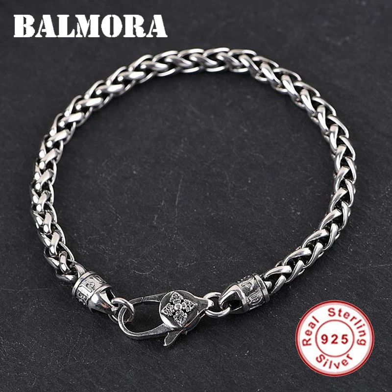 Браслет BALMORA из стерлингового серебра 925 пробы для женщин и мужчин плетка шести