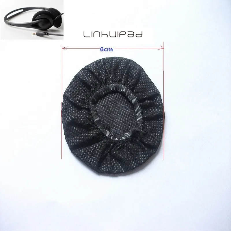 Linhuipad 6 7 см черный нетканый одноразовый санитарный чехол для наушников 20 шт./лот