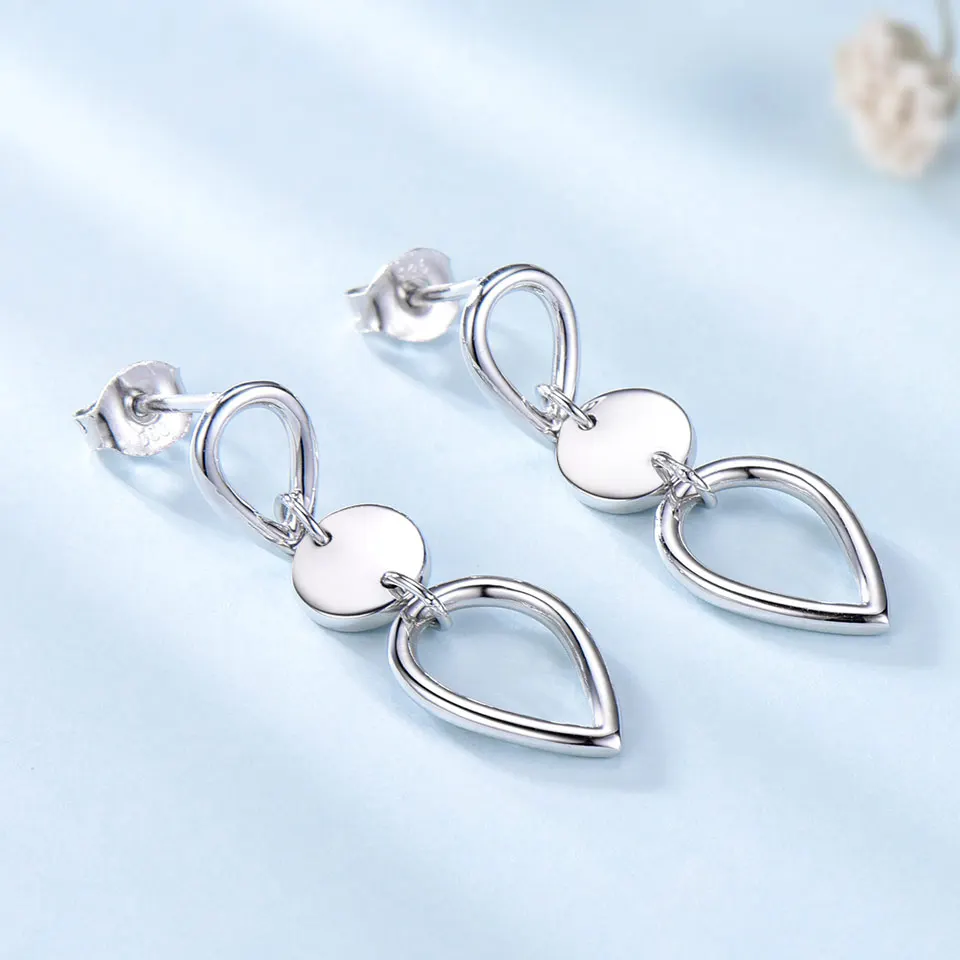 UMCHO 100% Real Sterling Silver Earrings Wedding Anniversary Jewelry Elegant Drop For Women Gift Fine | Украшения и аксессуары