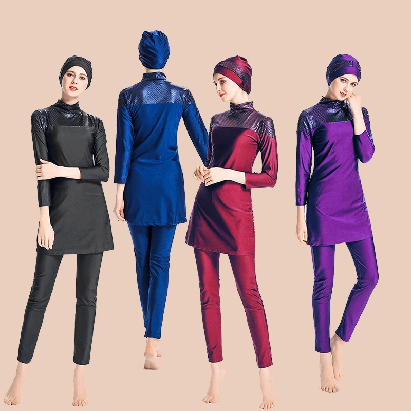 Burkini Мусульманский купальник покрытие скромные купальники для женщин хиджаб купальный костюм пляжный купальник для Арабский исламский плюс размер