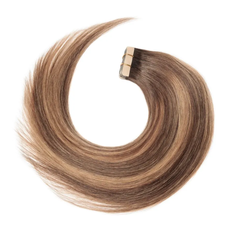 Rechoo волосы для наращивания на ленте Nordic Цвет Remy человеческие волосы P16/22 T4/27/P4 Цвет 50 г/шт. прямые бразильские пряди волос на ленте