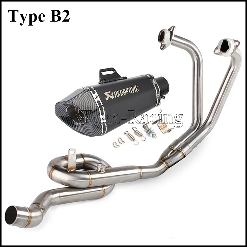 Type B2 MT03 мотоцикл выхлопной глушитель выхлопной трубы Полный Системы для Yamaha R3 YZF R25 MT-03 - Цвет: Type B2