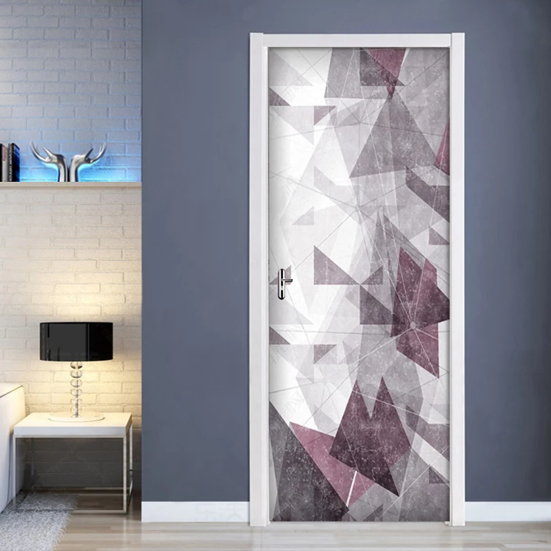 Наклейки на двери простые Геометрические линии гостиная обои для спальни ПВХ