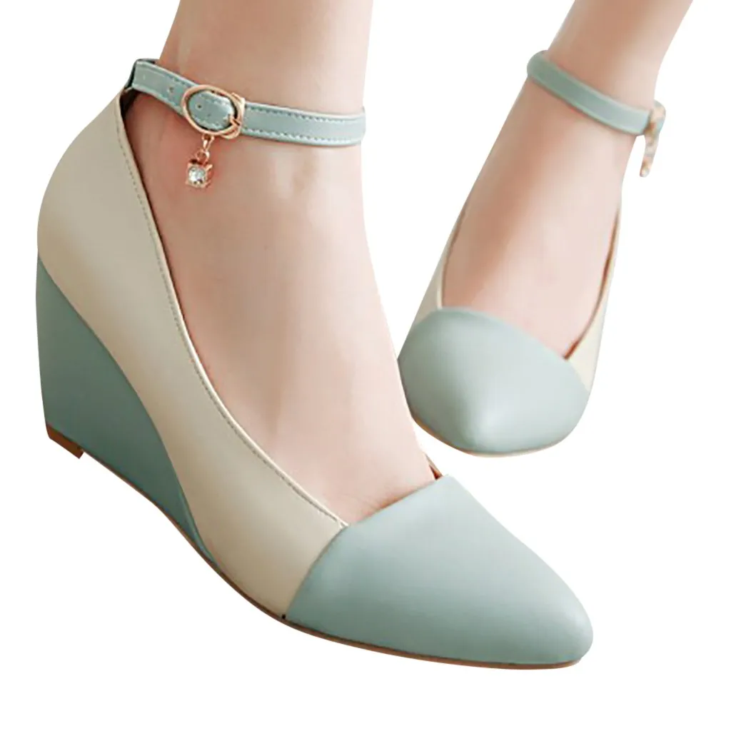 SAGACE/Женские однотонные туфли на танкетке и высоком каблуке повседневная женская