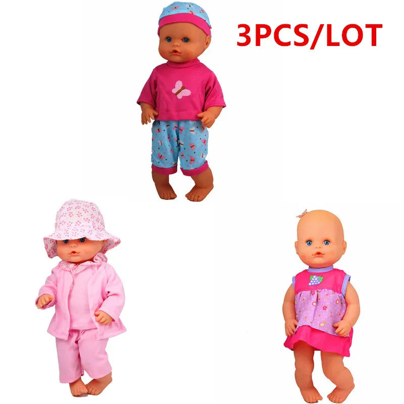 13 дюймов, Одежда для кукол, 35 см, Nenuco кукла, Ropa Nenuco y su Hermanita, аксессуары для кукол, 1 короткий наряд, 1 розовый кружевной наряд, 1 платье - Цвет: 3pcs mixed 1