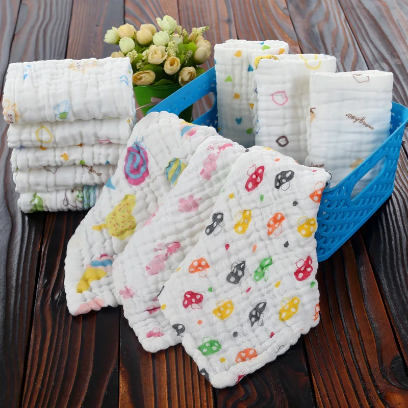 Baby Towel Cotton Six Layers of Medical Gauze Children Handkerchief Cloths Free Shipping Soft for Infant Hook | Детская одежда и