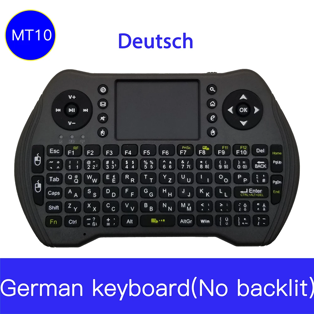 Мини немецкая клавиатура MT10 2 4 ГГц Беспроводная сенсорная панель Deutsche поддержка