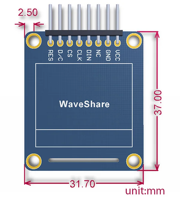 

0.95inch RGB OLED (A),0.95' display,SPI interface, curved/horizontal pinheader,SSD1331 chip,96*64 Resolution,65K colorful