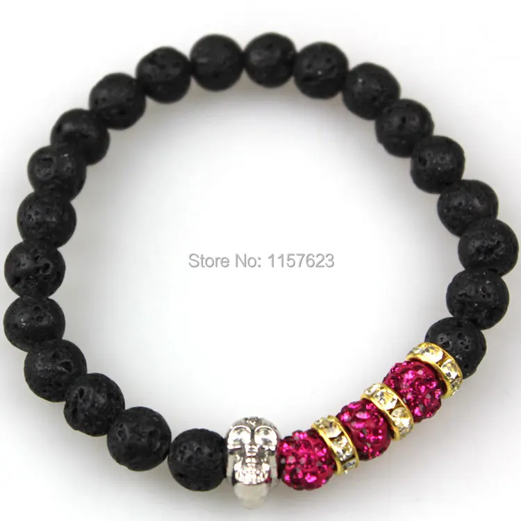 Браслет из черной вулканической лавы с ониксом 14 мм|bracelets for|bead braceletbracelet for men |