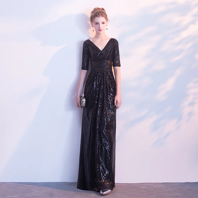 CEEWHY/длинное платье с v-образным вырезом для выпускного вечера Vestido de Festa длинное