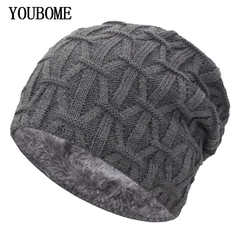 Мужская вязаная шапка YOUBOME Skullies Beanies женские зимние шапки для мужчин маска теплая