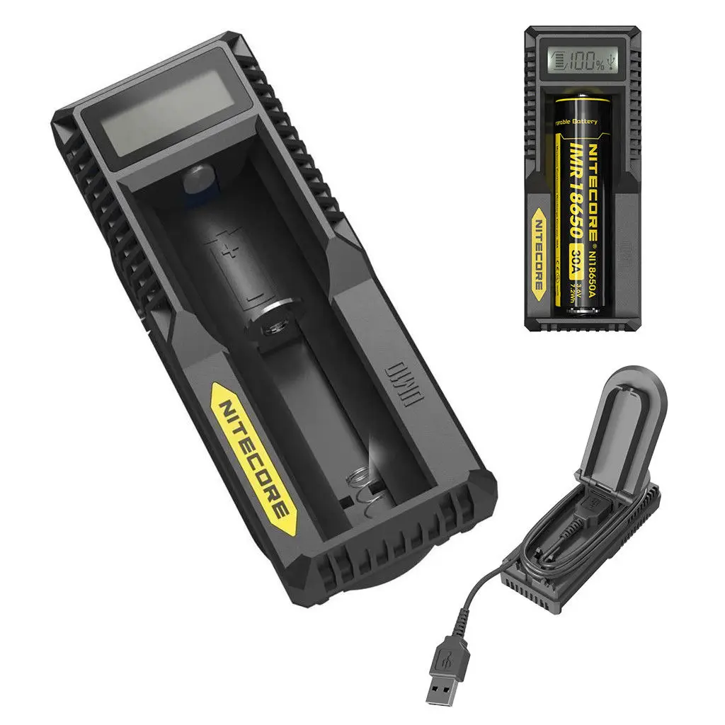 Nitecore умное зарядное устройство UM10 UM20 Digi зарядное устройство с ЖК-дисплеем универсальное USB питание для литий-ионного аккумулятора 18650/18490/18350/17500