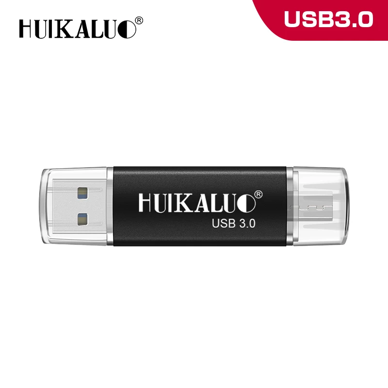 Black Флеш-накопитель USB 3,0 для смартфонов 64 ГБ 32 ГБ высокоскоростной внешний накопитель памяти 16 Гб OTG карта памяти - Цвет: Black