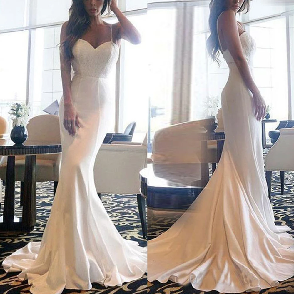 

Women V-neck Sling Floor Long Dress Sexy Slim Backless Evening Bride Gowns Solid Party Dress White Harajuku Elegant 2018 New