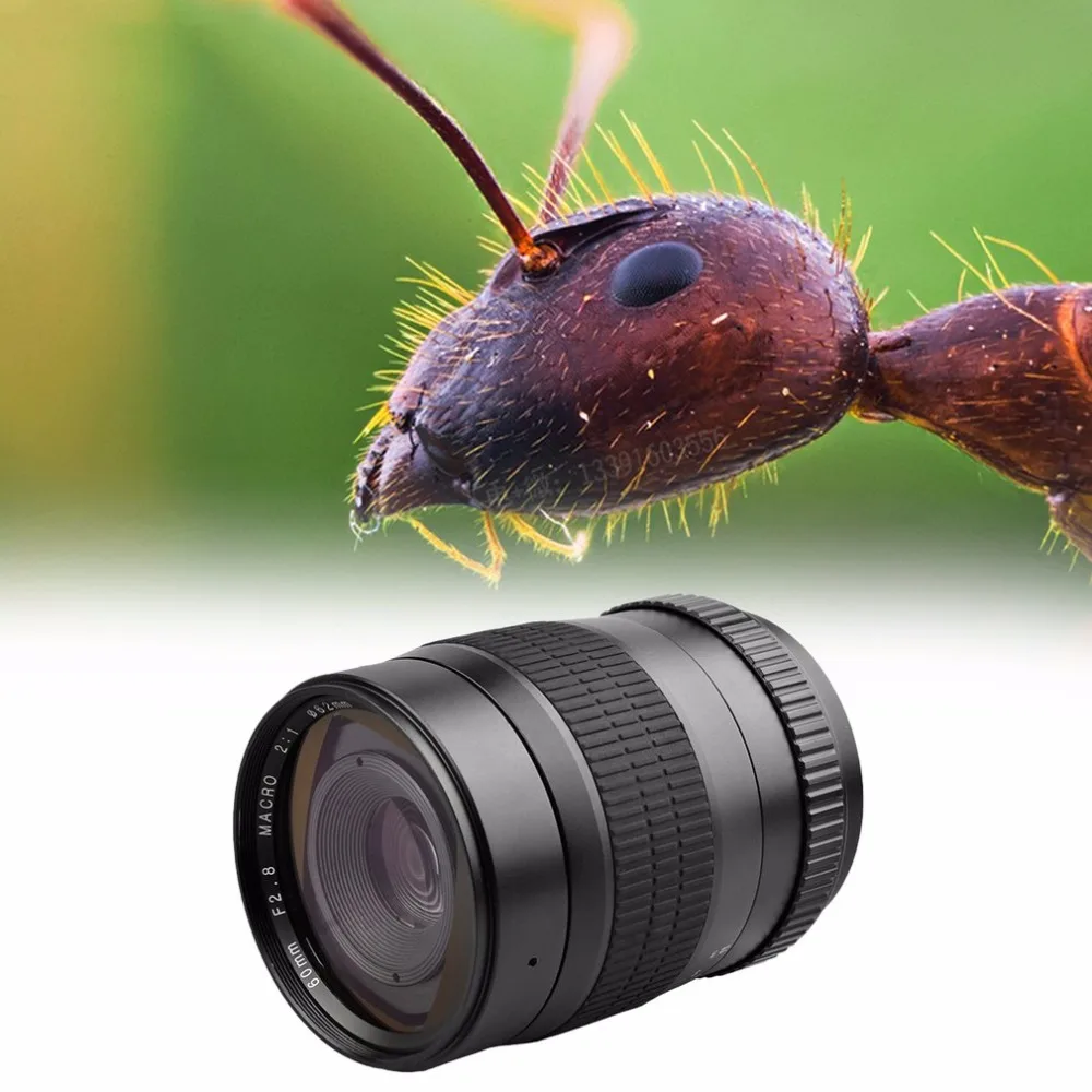 Супер макрообъектив 60 мм F2.8 f/2 8 2:1 ручной фиксированный фокус для фотоаппаратов