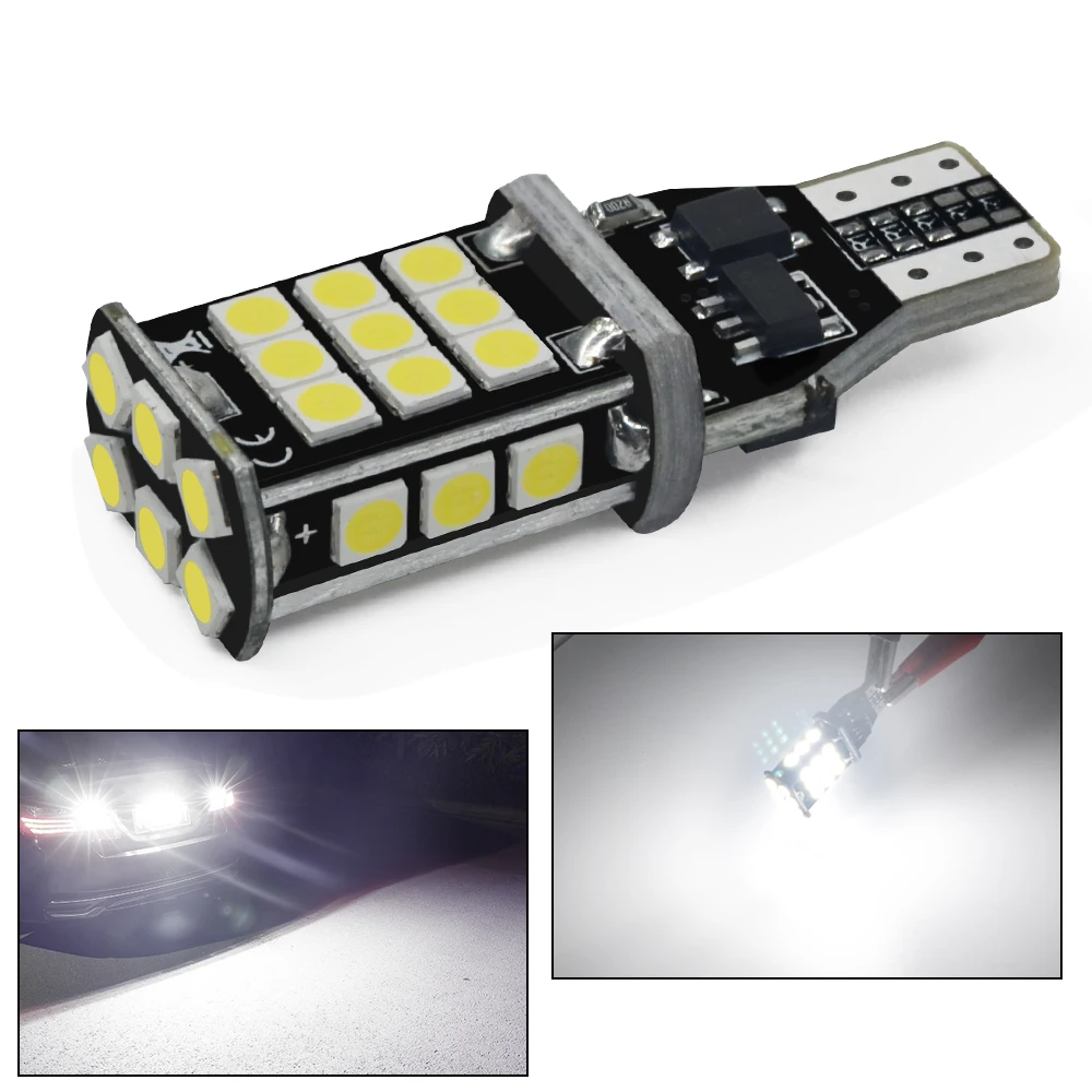 

1Pc W16W LED T15 Canbus Car LED lights 3030 30 SMD LED 6000K Auto LED White Brake Lamp Backup Reverse Lights 12v