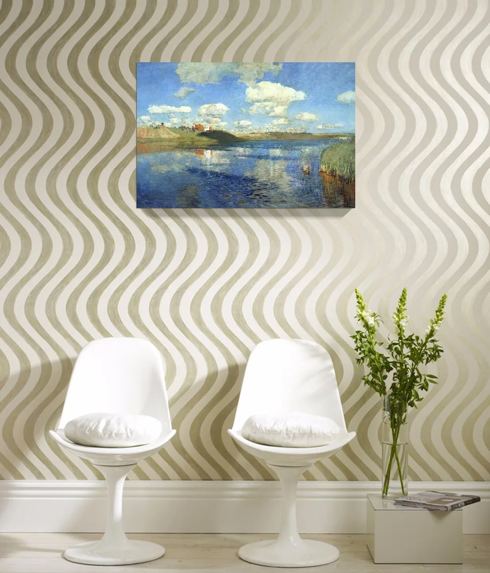 Левитан пейзаж озеро Холст Картина Декор стены жикле искусства фотографии для