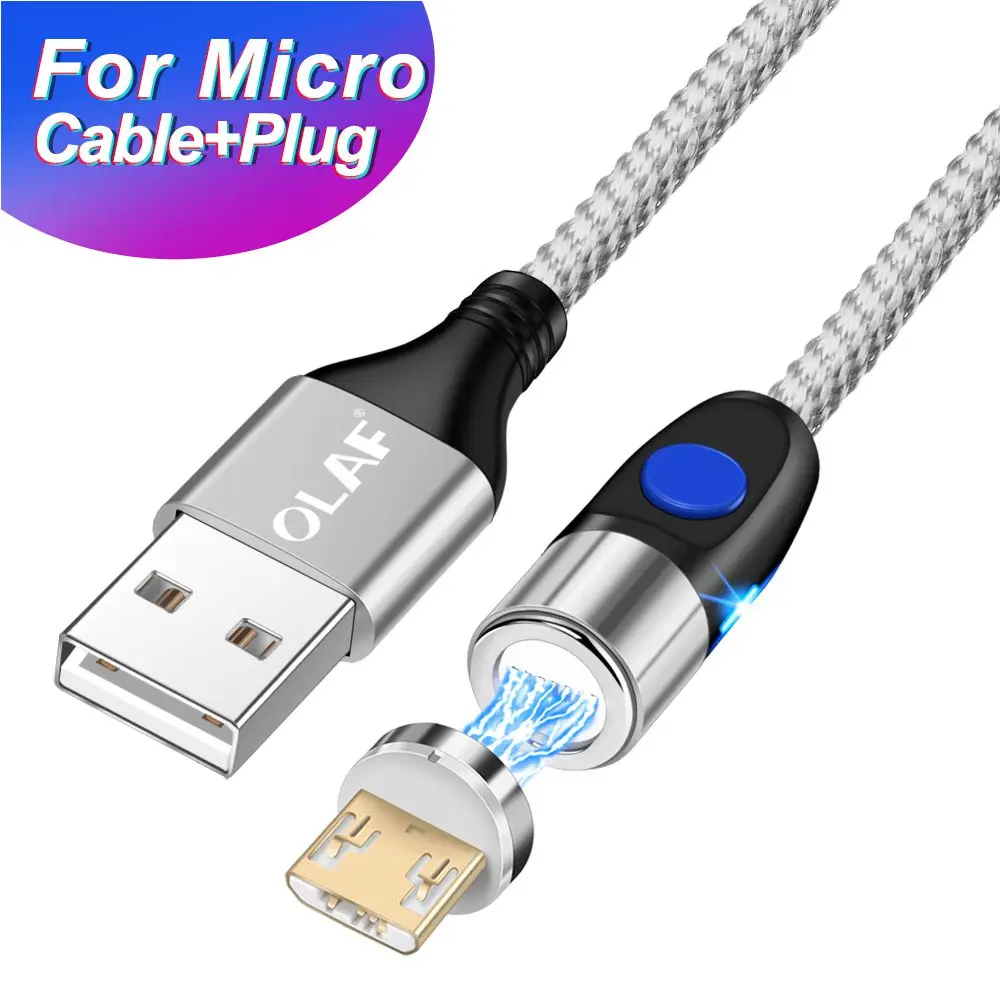 Silver Micro usb Магнитный кабель 3A для быстрой зарядки iPhone samsung, usb-кабель Micro USB type-C, магнитный кабель для передачи данных и быстрой зарядки 3,0 - Цвет: Silver Micro usb