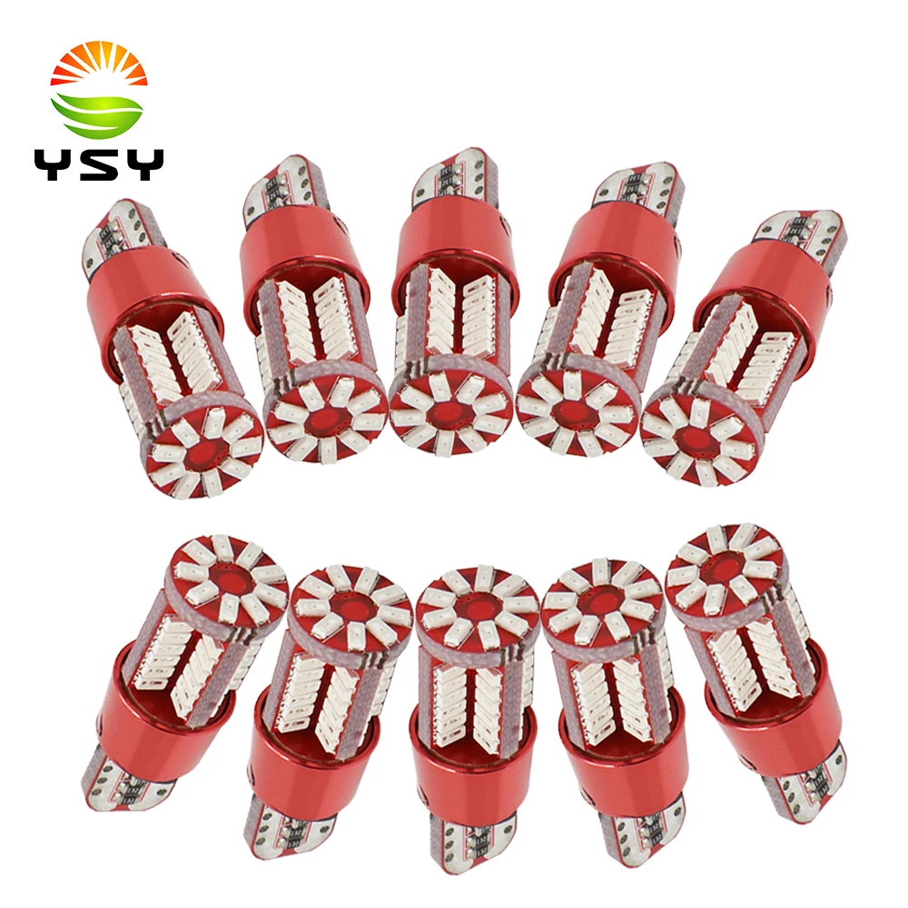 Ysy 10x T10 168 192 W5W 57 SMD 3014 LED Canbus No Error Car Marker Light Parking Lamp 57smd Motor Wedge Bulb White Green Yellow On.